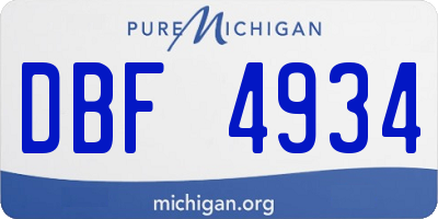 MI license plate DBF4934