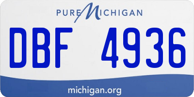 MI license plate DBF4936
