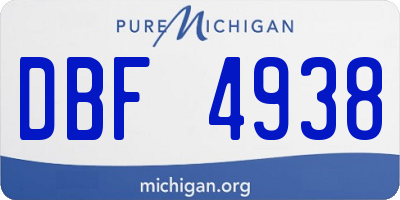 MI license plate DBF4938
