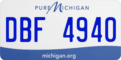 MI license plate DBF4940