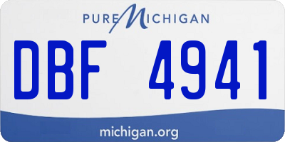 MI license plate DBF4941