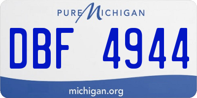MI license plate DBF4944