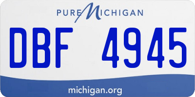 MI license plate DBF4945