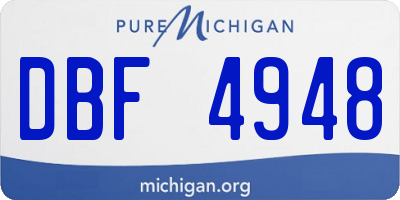 MI license plate DBF4948