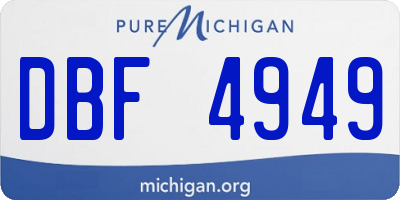 MI license plate DBF4949