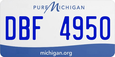 MI license plate DBF4950