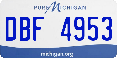 MI license plate DBF4953