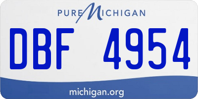 MI license plate DBF4954