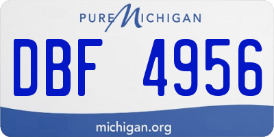MI license plate DBF4956