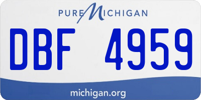 MI license plate DBF4959