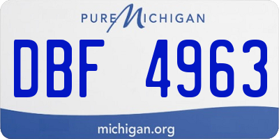 MI license plate DBF4963