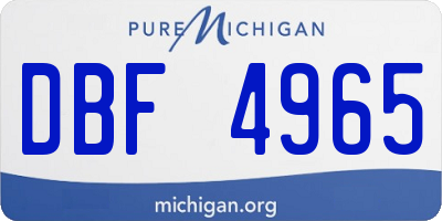 MI license plate DBF4965