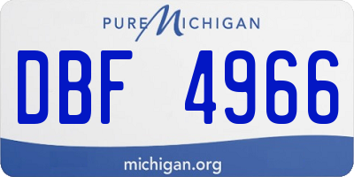 MI license plate DBF4966