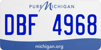 MI license plate DBF4968
