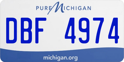 MI license plate DBF4974