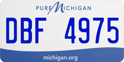MI license plate DBF4975