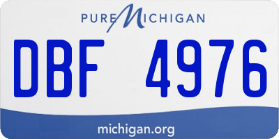 MI license plate DBF4976
