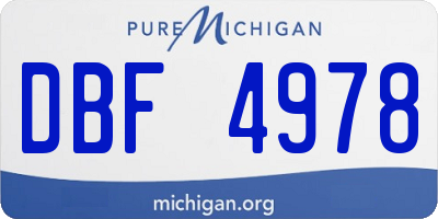 MI license plate DBF4978