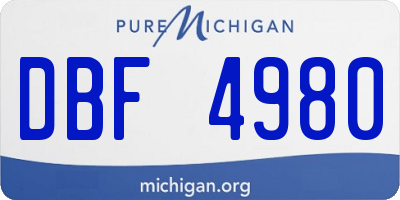 MI license plate DBF4980