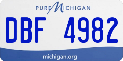 MI license plate DBF4982