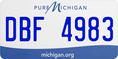 MI license plate DBF4983