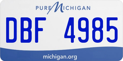 MI license plate DBF4985