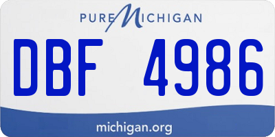 MI license plate DBF4986