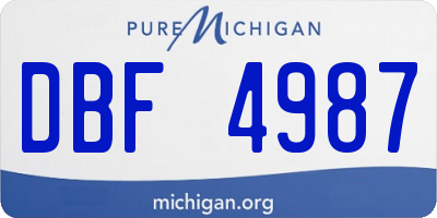 MI license plate DBF4987