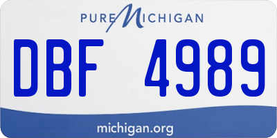 MI license plate DBF4989