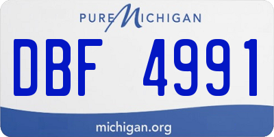MI license plate DBF4991
