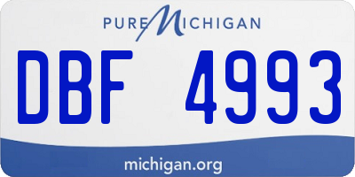 MI license plate DBF4993