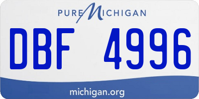 MI license plate DBF4996
