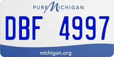 MI license plate DBF4997