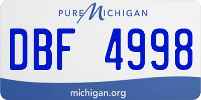 MI license plate DBF4998