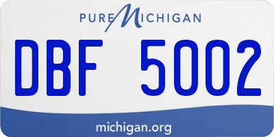 MI license plate DBF5002