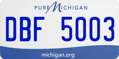 MI license plate DBF5003