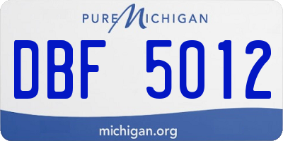 MI license plate DBF5012