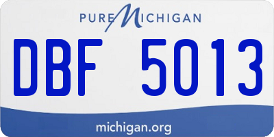 MI license plate DBF5013