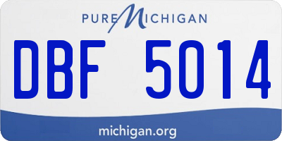 MI license plate DBF5014