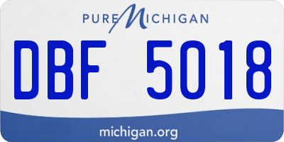 MI license plate DBF5018