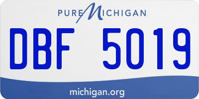 MI license plate DBF5019