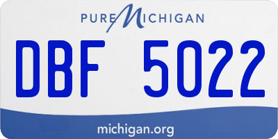 MI license plate DBF5022