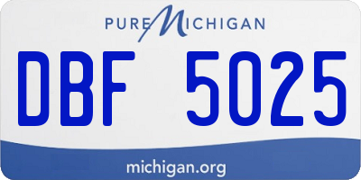 MI license plate DBF5025