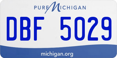 MI license plate DBF5029
