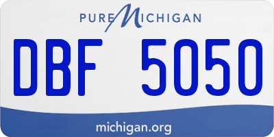 MI license plate DBF5050
