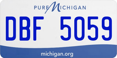 MI license plate DBF5059