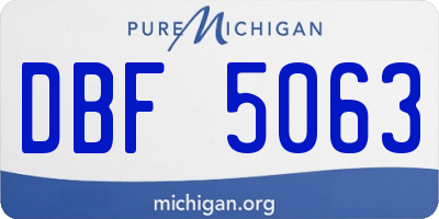 MI license plate DBF5063