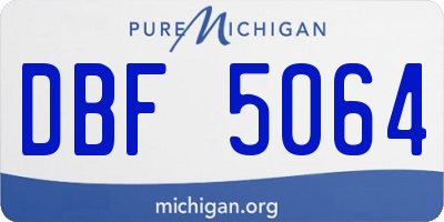 MI license plate DBF5064