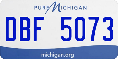 MI license plate DBF5073