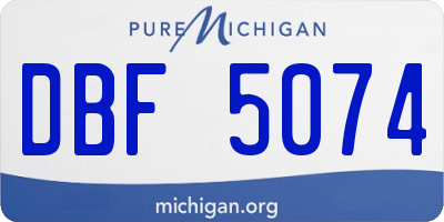 MI license plate DBF5074